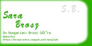 sara brosz business card